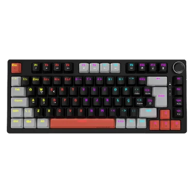 Teclado Mecanico 75% PCyes Arkeum - Black Vulcan - Switch Blue - Akbv75bbr