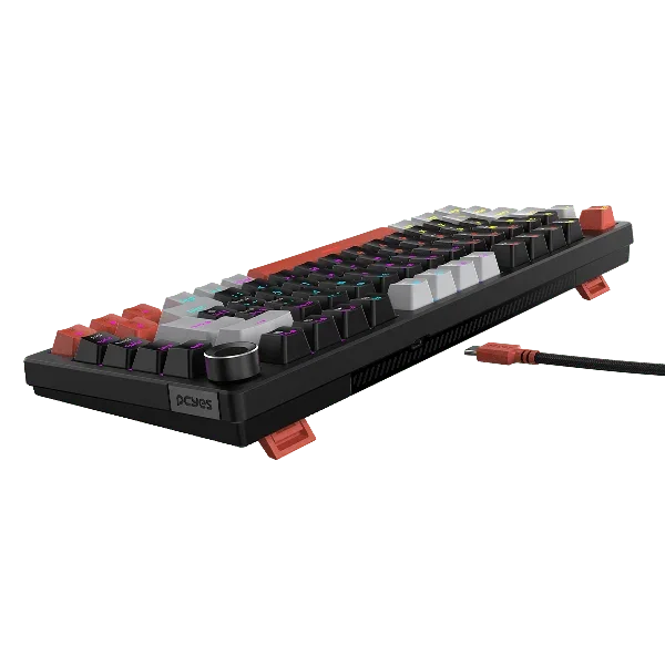 Teclado Mecanico 75% PCyes Arkeum - Black Vulcan - Switch Blue - Akbv75bbr