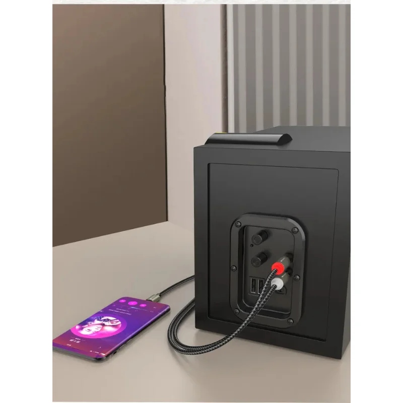 Imagem 3 de 5 do produto Cabo Áudio Adaptador Tipo-c Para Rca Reforçado 1 Metro – Modelo Cb-807