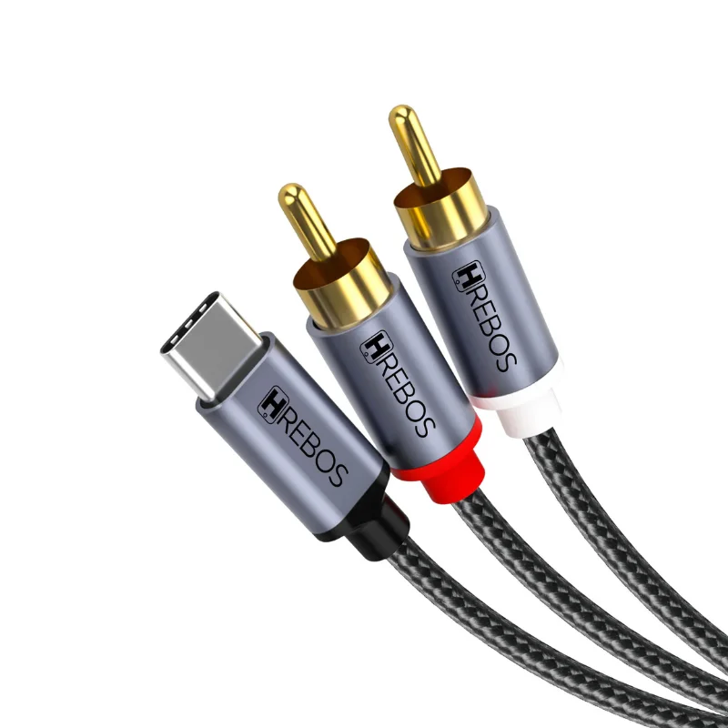 Imagem 5 de 5 do produto Cabo Áudio Adaptador Tipo-c Para Rca Reforçado 1 Metro – Modelo Cb-807