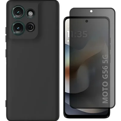 Capa Case Silicone Aveludada Para Moto G56 + Película Privativa De Vidro