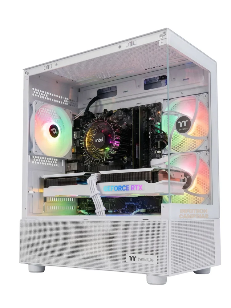 PC Gamer Aquario Branco | Intel i5 14400 | RTX 5060 Ti 8GB White ARGB | 16gb Ram | SSD Nvme 1TB | WINDOWS 11 Pro