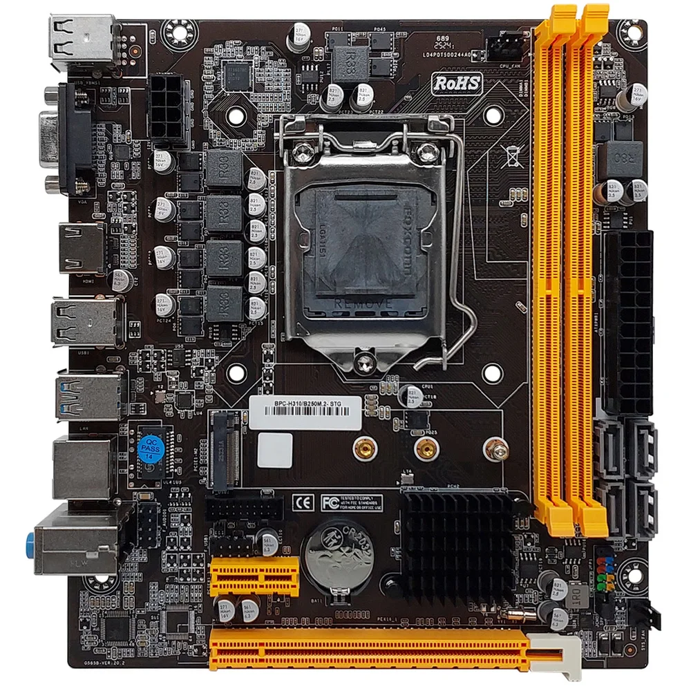 Placa Mãe H310/b250 Brazil PC, M.2, Intel, Ddr4, Socket LGA 1151 - Oem 6