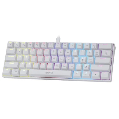 Teclado Gamer Brx, Mecânico, RGB, Usb, Branco - Mw405