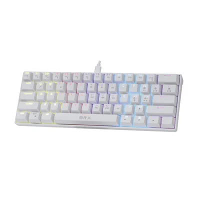 Teclado Gamer Brx, Mecânico, RGB, Usb, Branco - Mw405