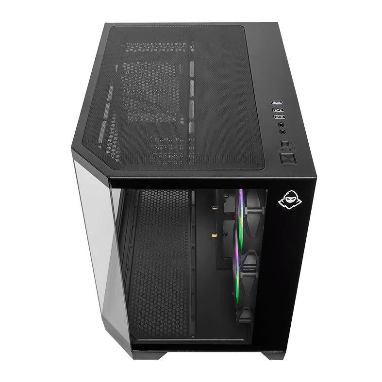 Imagem 3 de 5 do produto Gabinete Gamer Mancer Cv700b 2 Fans Mini Tower Lateral De Vidro S/fonte Preto - Mcr-cv700b-bk-2f