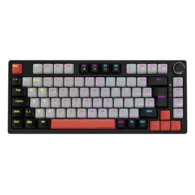 Teclado Mecanico 75% PCyes Arkeum - Black Vulcan - Switch Red - Akbv75rbr