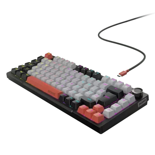 Imagem 2 de 5 do produto Teclado Mecanico 75% PCyes Arkeum - Black Vulcan - Switch Red - Akbv75rbr