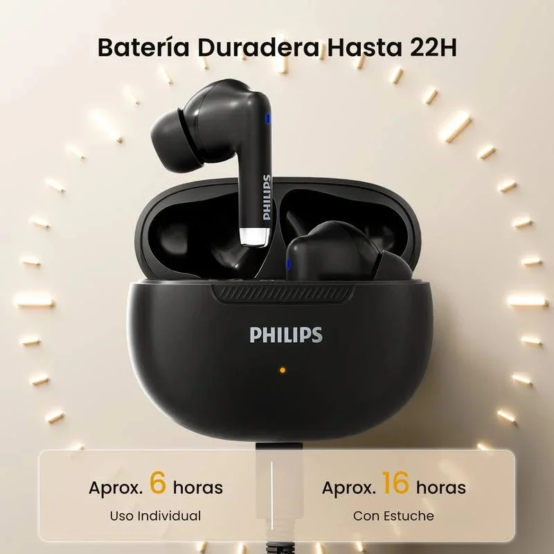 Imagem 3 de 5 do produto Fones De Ouvido Sem Fio Bluetooth Philips Modelo Tat2020 True Wireless - Cor Preto