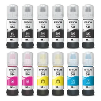 Kit 12 Refil De Tinta 544 6 Black  +2  Cyan  + 2 Yellow  + 2  Mag..