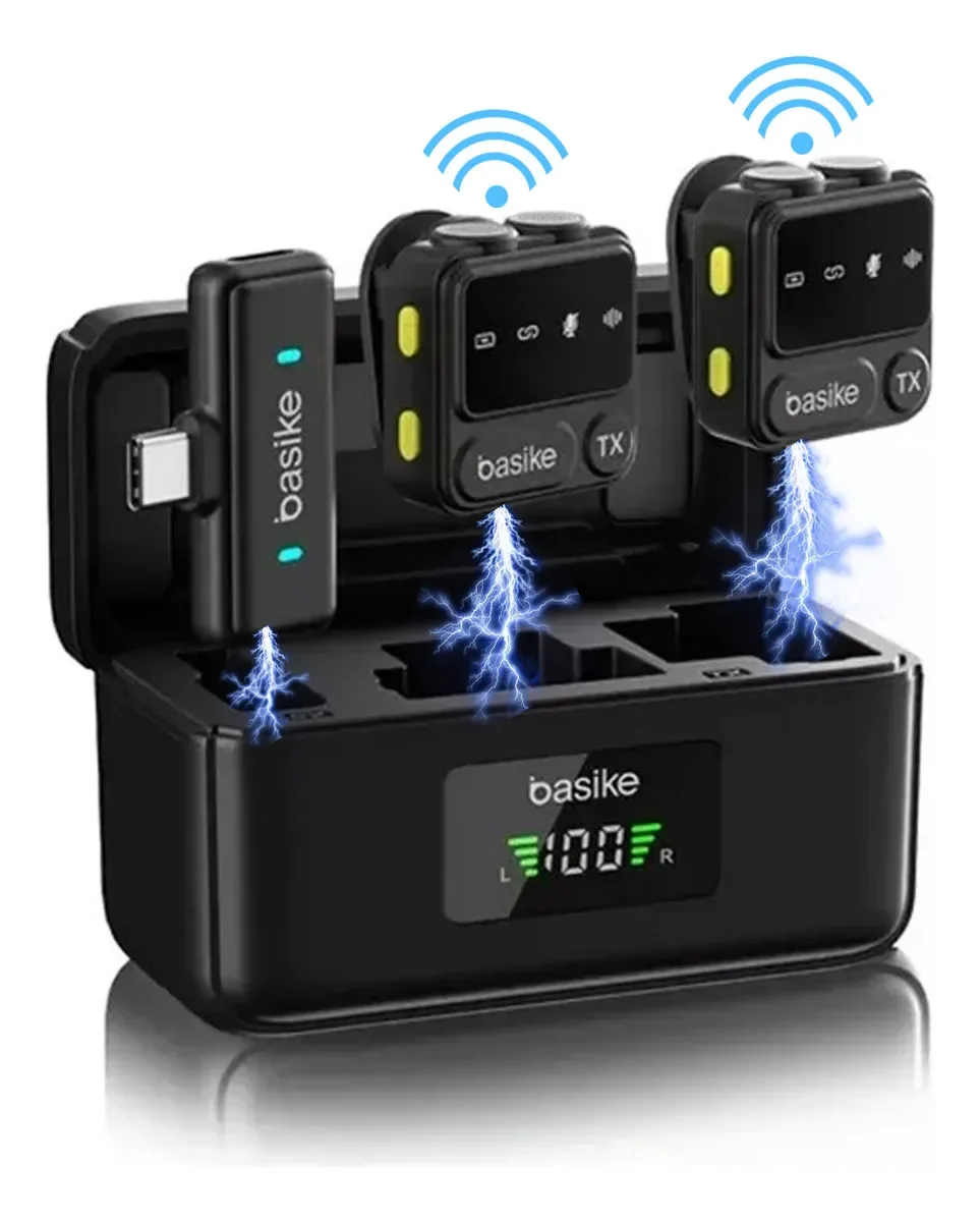 Microfone Sem Fio Duplo Lapela Celular Para Tipo-c Android,iphone,microfones Lapela Sem Fio Profissional,mini Microfone Portátil,duplo Anti Ruído,entr
