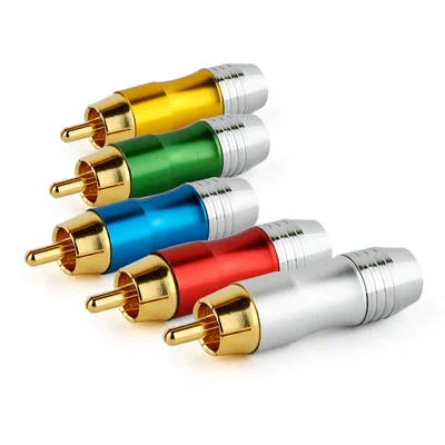 Plug Conector Rca Macho Profissional Verde Verde