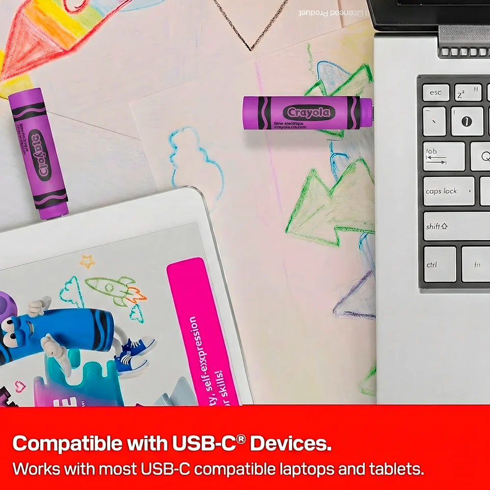 Imagem 5 de 5 do produto Pendrive Sandisk Crayola 256gb Usb-c Memória Portátil Violet