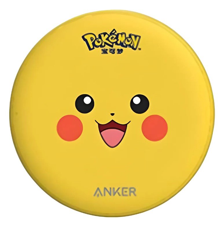 Carregador Indução Anker Pokemon 3 Modos 5w 7,5w 10w Amarelo