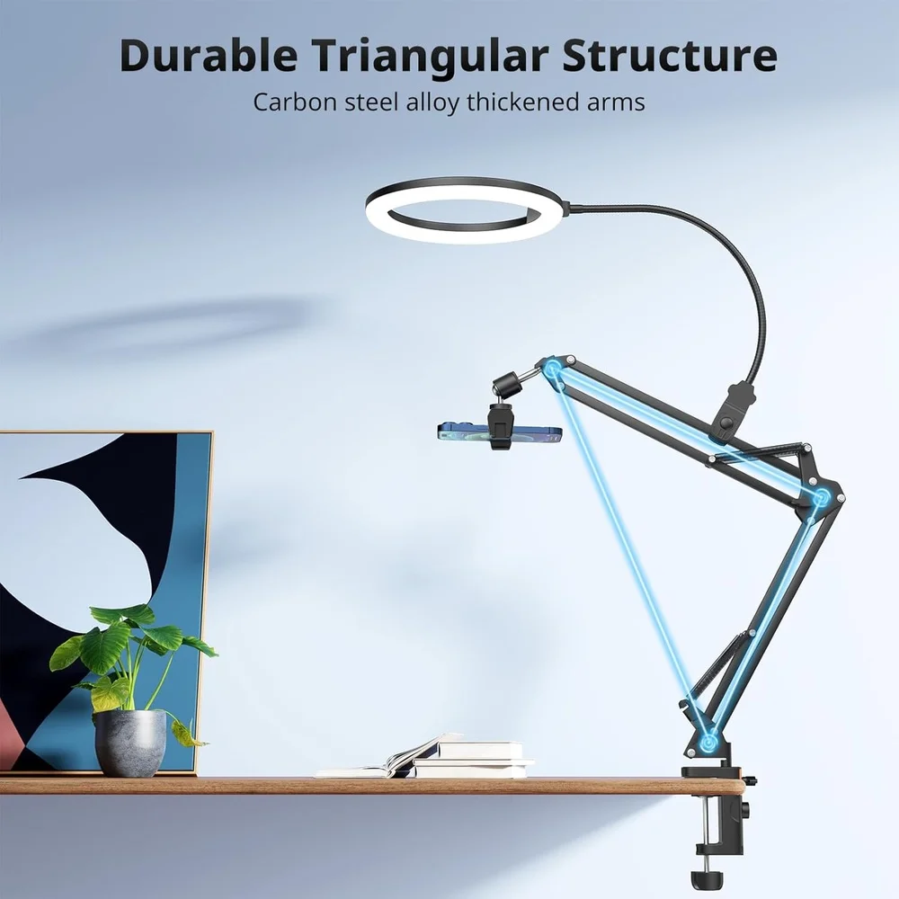 Ring Light LED 10 Pol. Ubeesize Tripé Mesa Suporte Celular Ring Light LED 10 Pol. Ubeesize Tripé Mesa Suporte Celular