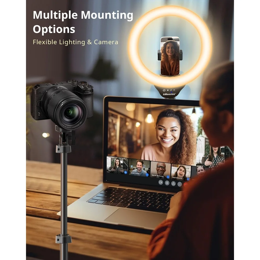 Imagem 5 de 5 do produto Ring Light 12'' Ubeesize Tripé LED Ajustável Profissional