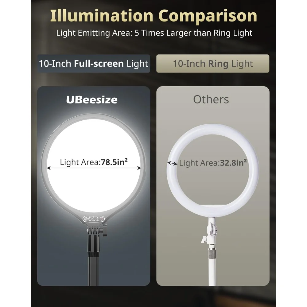 Imagem 3 de 5 do produto Ubeesize Ring Light 10 Pol Braço Ajustável P/ Streaming Live