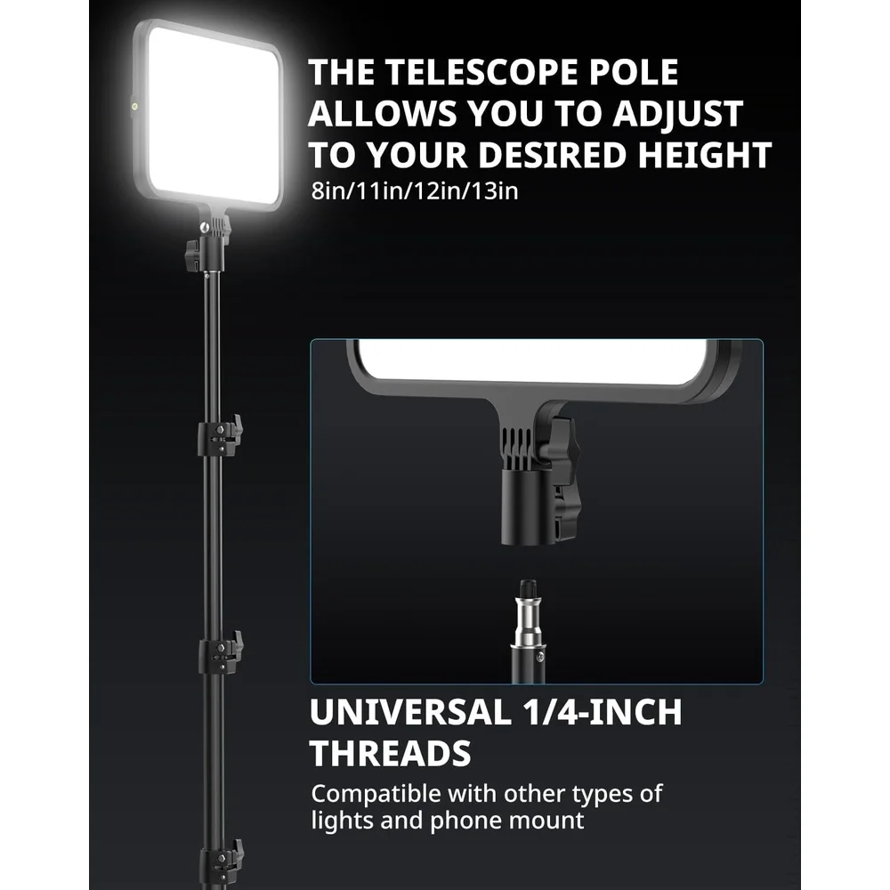 Kit Iluminação LED Vídeo Ubeesize 2 PCs Tripé 165cm Celular