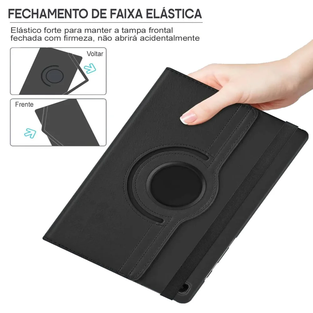 Imagem 2 de 5 do produto Kit Capa Giratória + Película De Vidro Para Samsung Galaxy Tab A9 8.7''