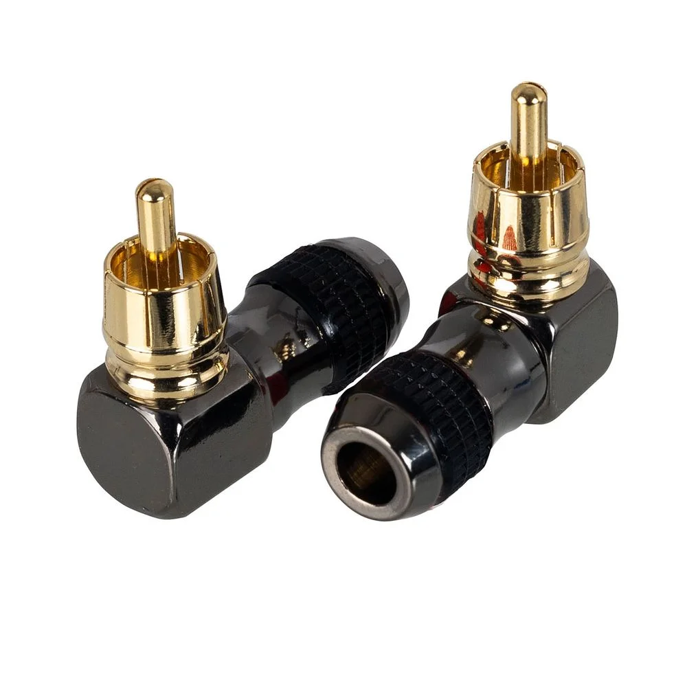 Imagem 2 de 3 do produto Conector Rca 90 Graus Profissional Cirilo Cabos Preto