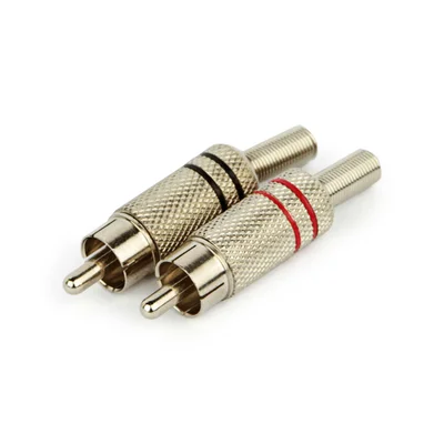 Plug Rca Niquelado 4mm Preto Preto