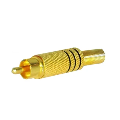 Plug Rca Macho 6mm Dourado Vermelho Vermelho