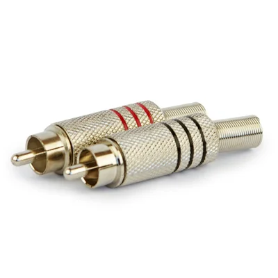 Plug Rca Niquelado 6mm Vermelho Vermelho