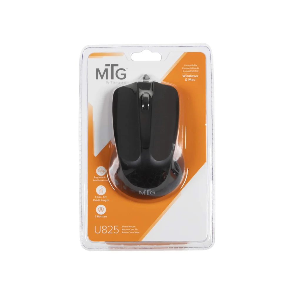Imagem 2 de 5 do produto Kit 10 Mouse Com Fio Targus Mtg U825 Ergonomico 3 Botoes