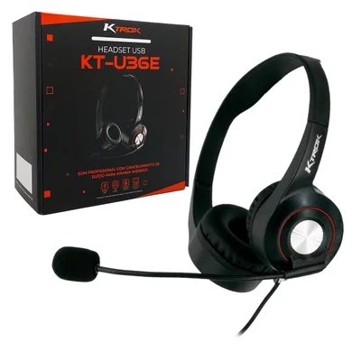 Headset Corporativo Ktrok Kt-u36e, Usb, Driver 40mm, Cancelador De Ruído
