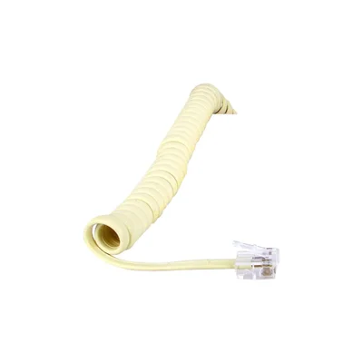 Cabo Para Telefonia Espiral 2 Metros Branco Branco 2 Mt