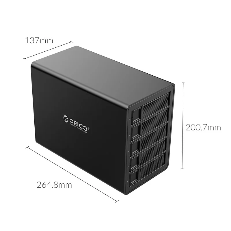 Imagem 3 de 5 do produto Hd Storage Orico Raid Com 5 Baias - Até 80tb - Usb 3.0