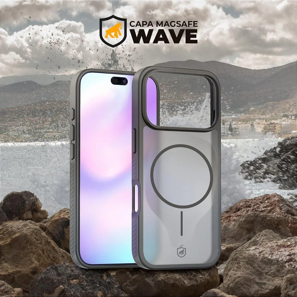 Imagem 2 de 5 do produto Capa Case Capinha Para Samsung Galaxy A17 - Magsafe Wave Fumê - Preta - Gshield