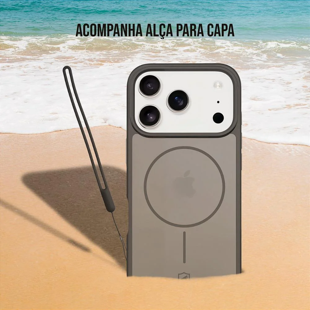 Imagem 3 de 5 do produto Capa Case Capinha Para Samsung Galaxy A17 - Magsafe Wave Fumê - Preta - Gshield