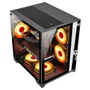 Gabinete Gamer Grodd Clanm Mid Tower Preto Mini-itx Matx Aço E Vidro 350x270x350mm