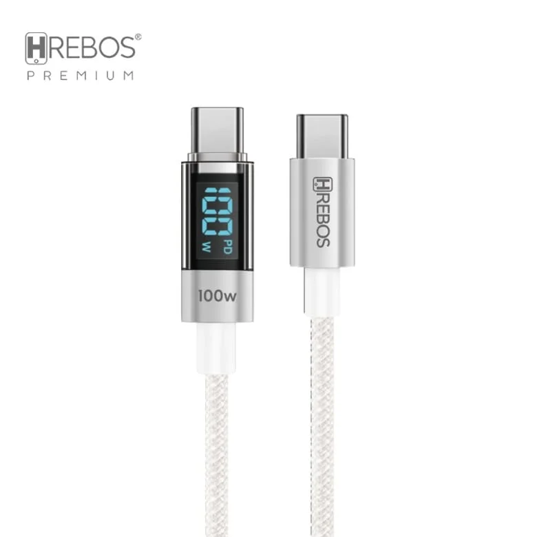 Imagem 2 de 3 do produto Cabo Celular Usb-c 1.0m Hrebos Premium LED Cb-371c