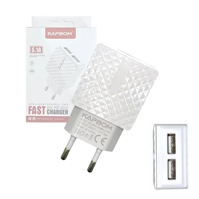 Fonte Carregador 5.1a Fast Charger  Qc 3.0 Duas Porta Usb Kapbom Ka-371