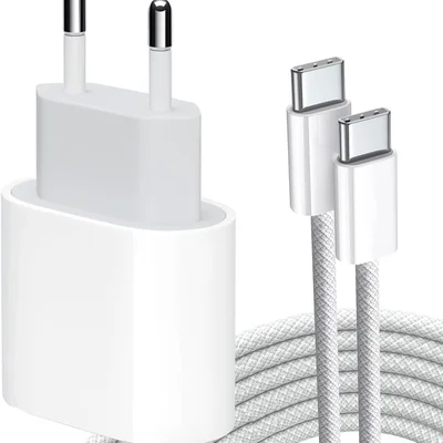 Kit Carregador Iphone Turbo Com Cabo Tipo C + Fonte 30w Ultra Rápida Compatível Iphone 15, 16 E 17 Pro Max