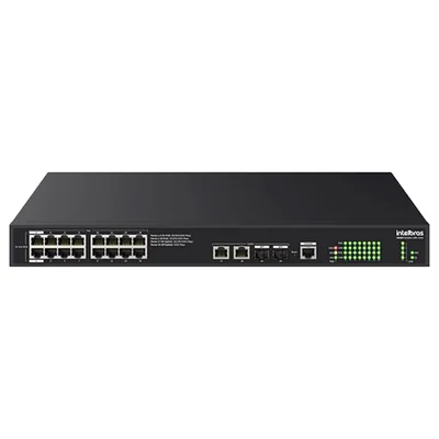 Switch Intelbras Smart 20p Gigabit Sendo 16 Poe+ E 2 Poe++ E 2 Portas Sfp S2120g-hpa 240w - 4760135