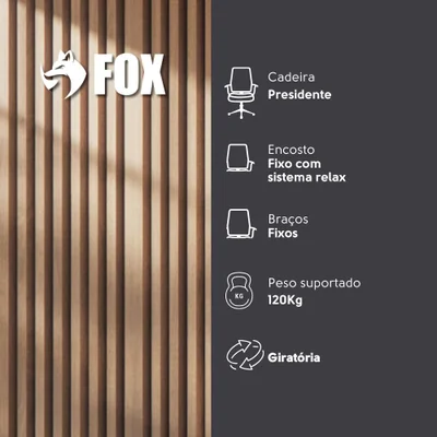 Cadeira De Escritório Presidente Fox Giratória Preta F161 — foto 5