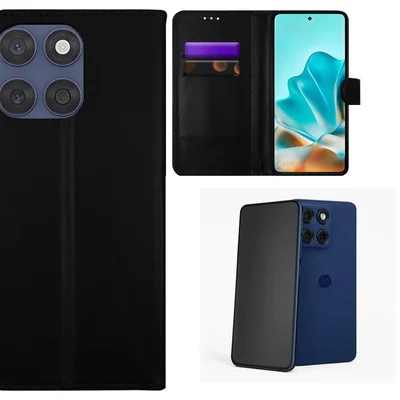 Capa Carteira Flip Para Moto Edge 60 Pro 5g + Película Privacidade Fosca