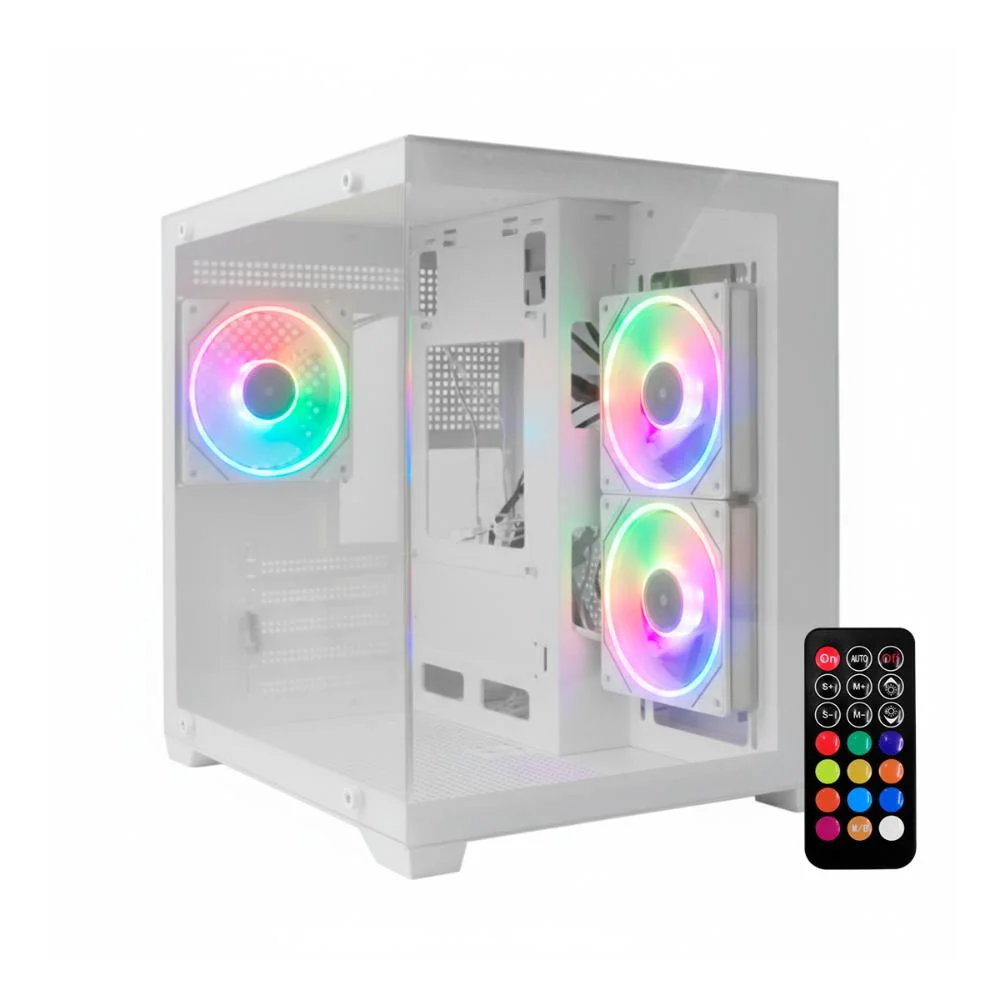 Gabinete PC Gamer Branco Com Lateral De Vidro Temperado, Suporte Water Cooler 240mm E Usb 3.0 Para Alta Performance