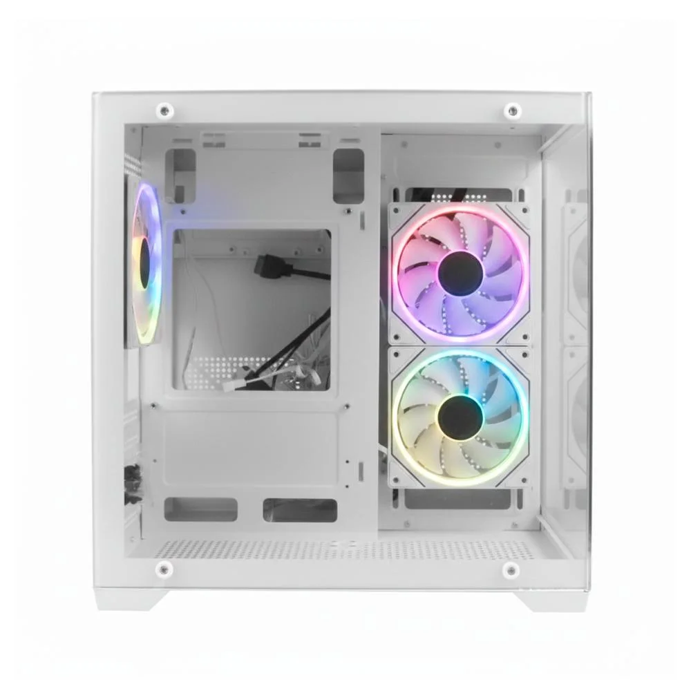 Gabinete PC Gamer Branco Com Lateral De Vidro Temperado, Suporte Water Cooler 240mm E Usb 3.0 Para Alta Performance