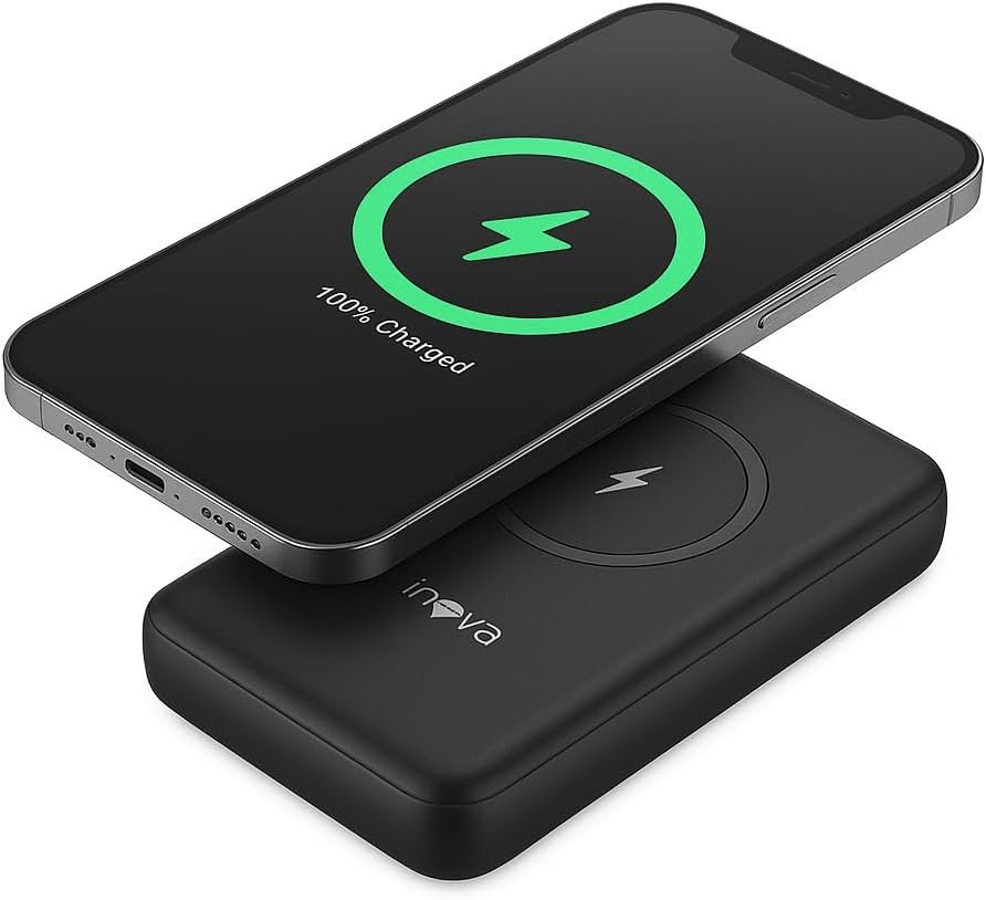 Power Bank 10000mah Com Carregamento Por Indução, Carregador Sem Fio Portátil Magnético Com Cabo Tipo-c 20w Carregamento Rápido