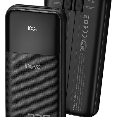 Power Bank 20000mah Carregador Portátil Super Rápido 22.5w,com Display Acompanha Cabo Tipo C E De Iphone Compatível Ios E Android Preto, Portátil