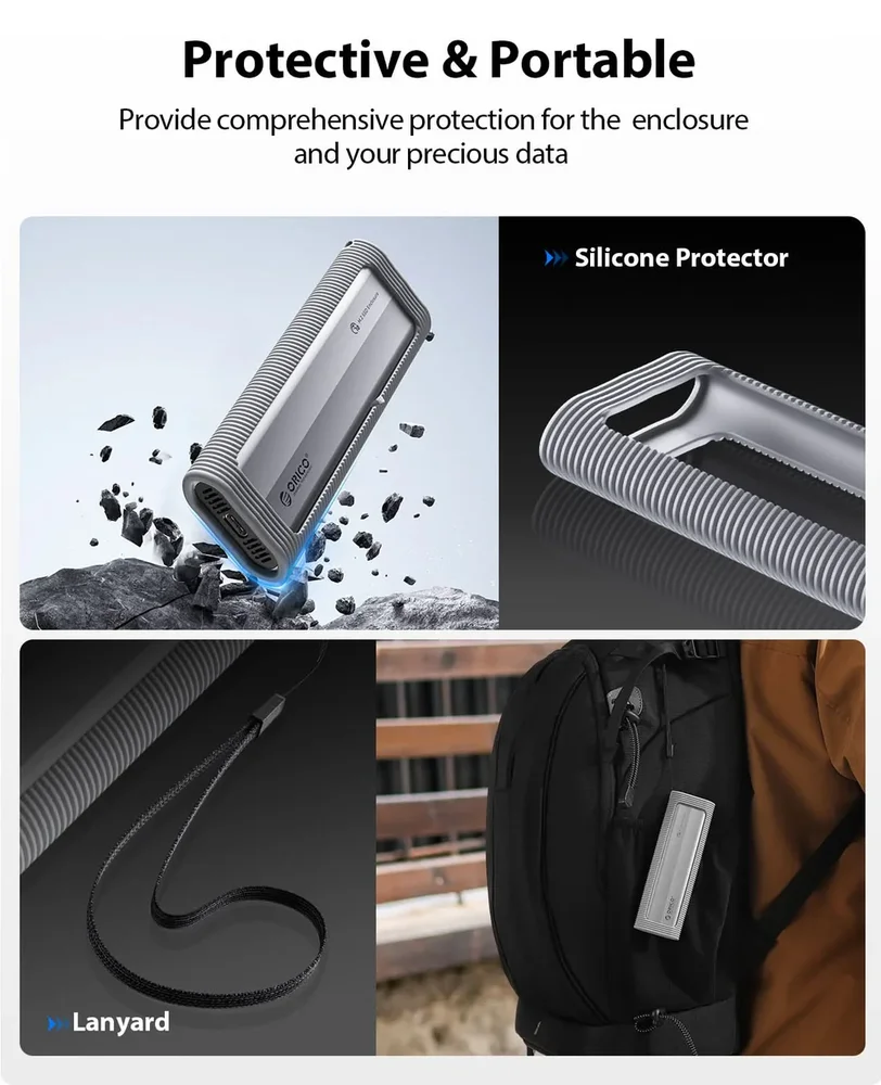 Case SSD Nvme Orico Alumínio Usb-c 10gbps Preto Para M.2 Enclosure ultra Rápido