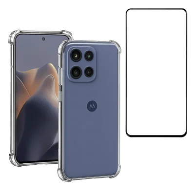 Película Cerâmica 9d Flexível + Capa Silicone Tpu Para Moto Edge 60 Fusion
