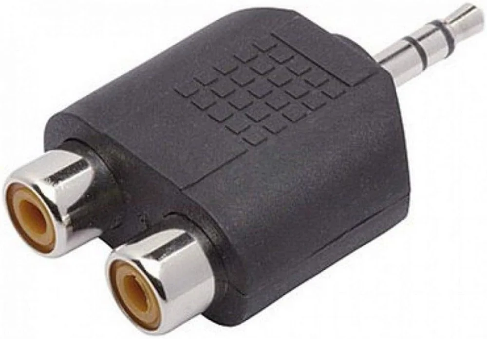 Imagem 2 de 5 do produto - Adaptador P2 Para 2 Rca - Kit Com 2 Peças Áudio Som