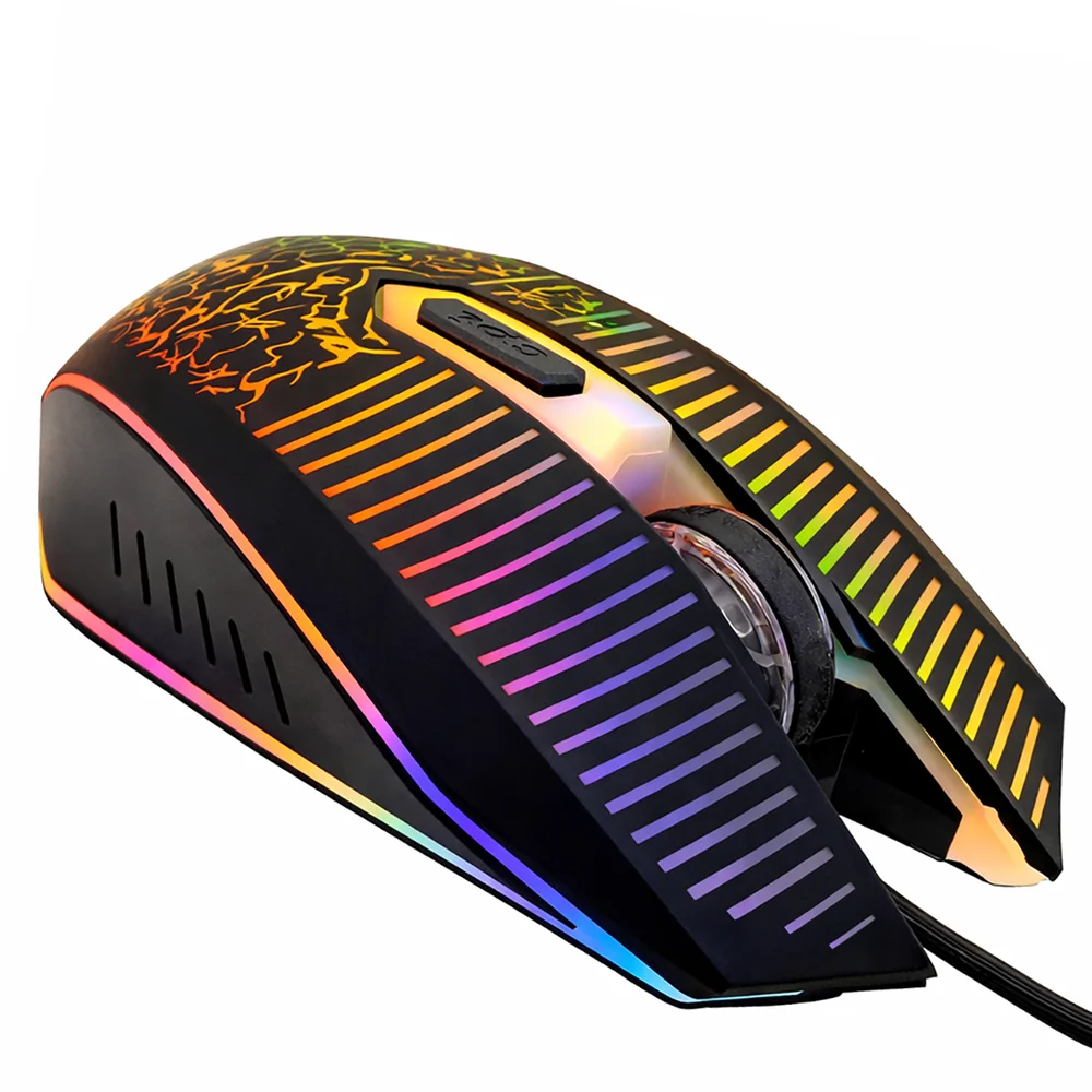 Mouse Gamer Usb LED RGB 6 Botões 3600dpi B-max Para Jogos Preto Mouse Gamer Usb LED RGB 6 Botões 3600dpi B-max Para Jogos Preto