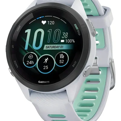 Smartwatch Garmin Forerunner 265s Sport Branco, Tela 1.1", Caixa 42mm, Pulseira Silicone, Gps, Bluetooth, Nfc