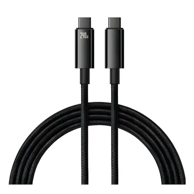 Cabo Tipo C Usb-c 240w 48v 5a Turbo De Alta Performance 480 Mbps Para Macbook Notebook Celular 1 Metro A Gold